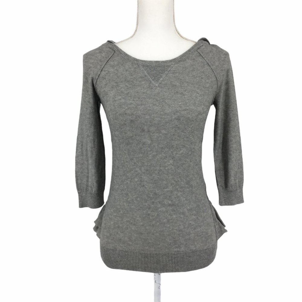 Juicy Couture Crown Gray Ruffle Hooded Blouse